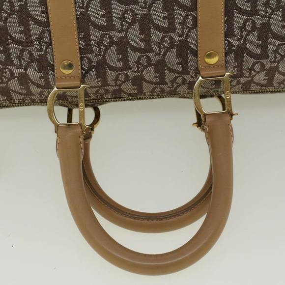 CHRISTIAN DIOR Trotter Canvas Boston Bag Beige Brown Auth 58623 - Picture 7 of 16
